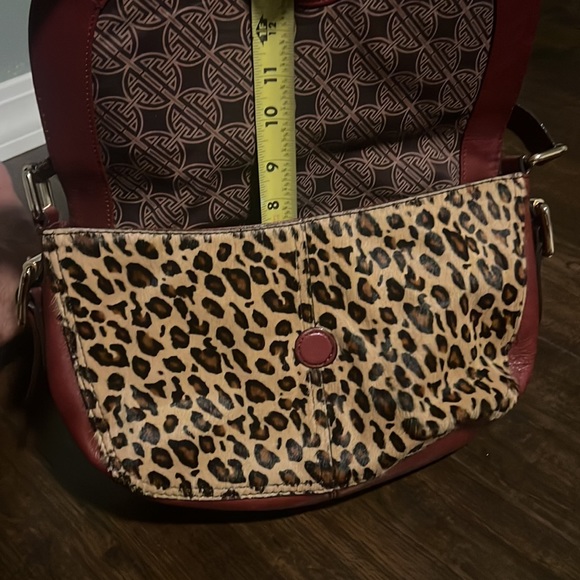 Vintage Antonio Melani leather and leopard  print purse - Picture 4 of 4